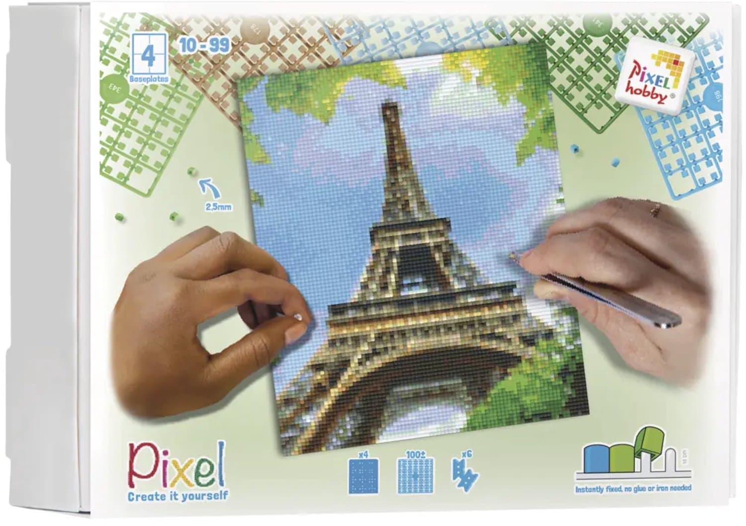 Kit 4 basisplaten en ± 100 pixelmatjes - Eiffeltoren