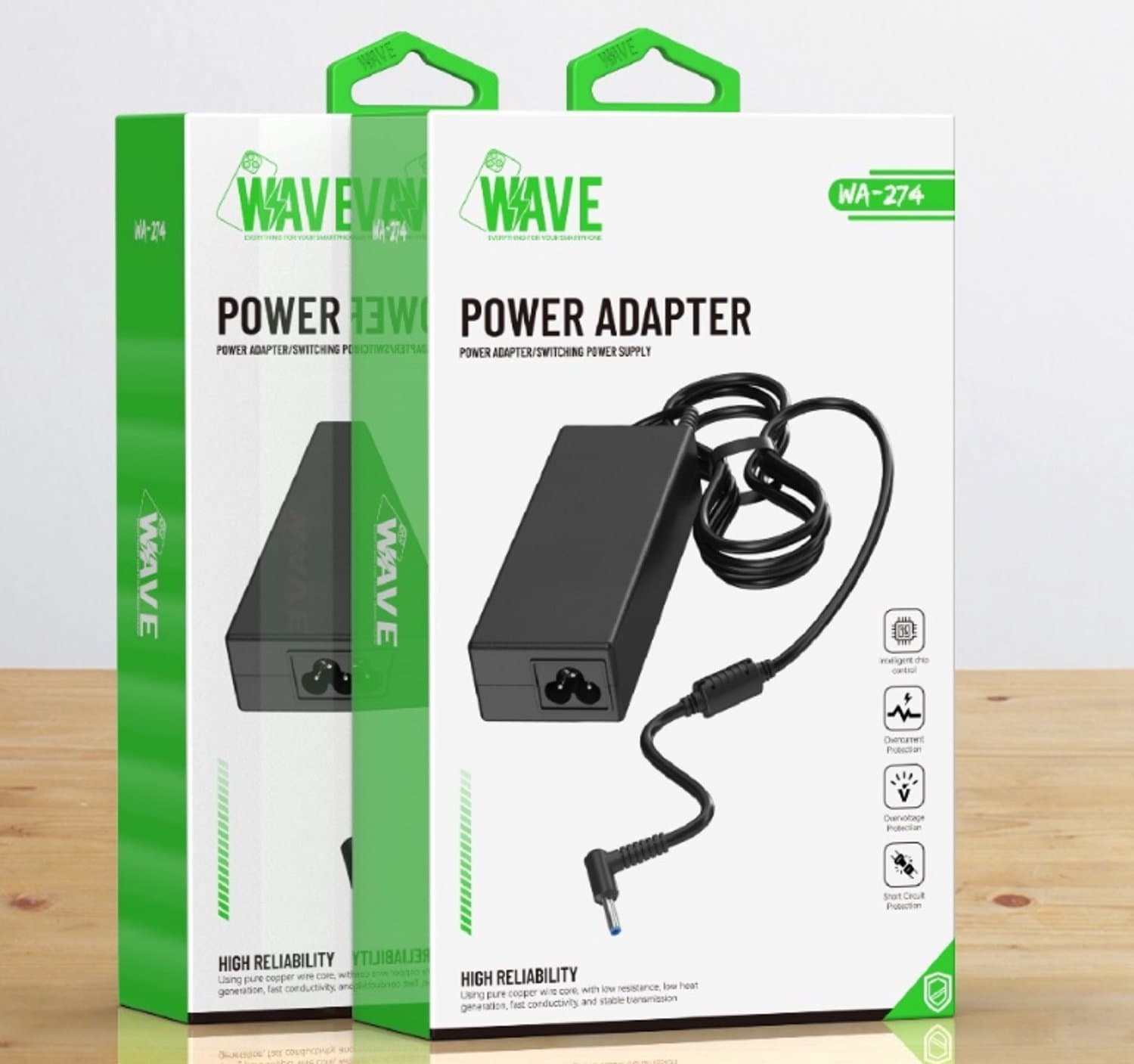 Zazitec Power Adapter 65W Blue Pin – Laptop Oplader voor HP – 19.5V 3.33A – Betrouwbare Vervangende Adapter -