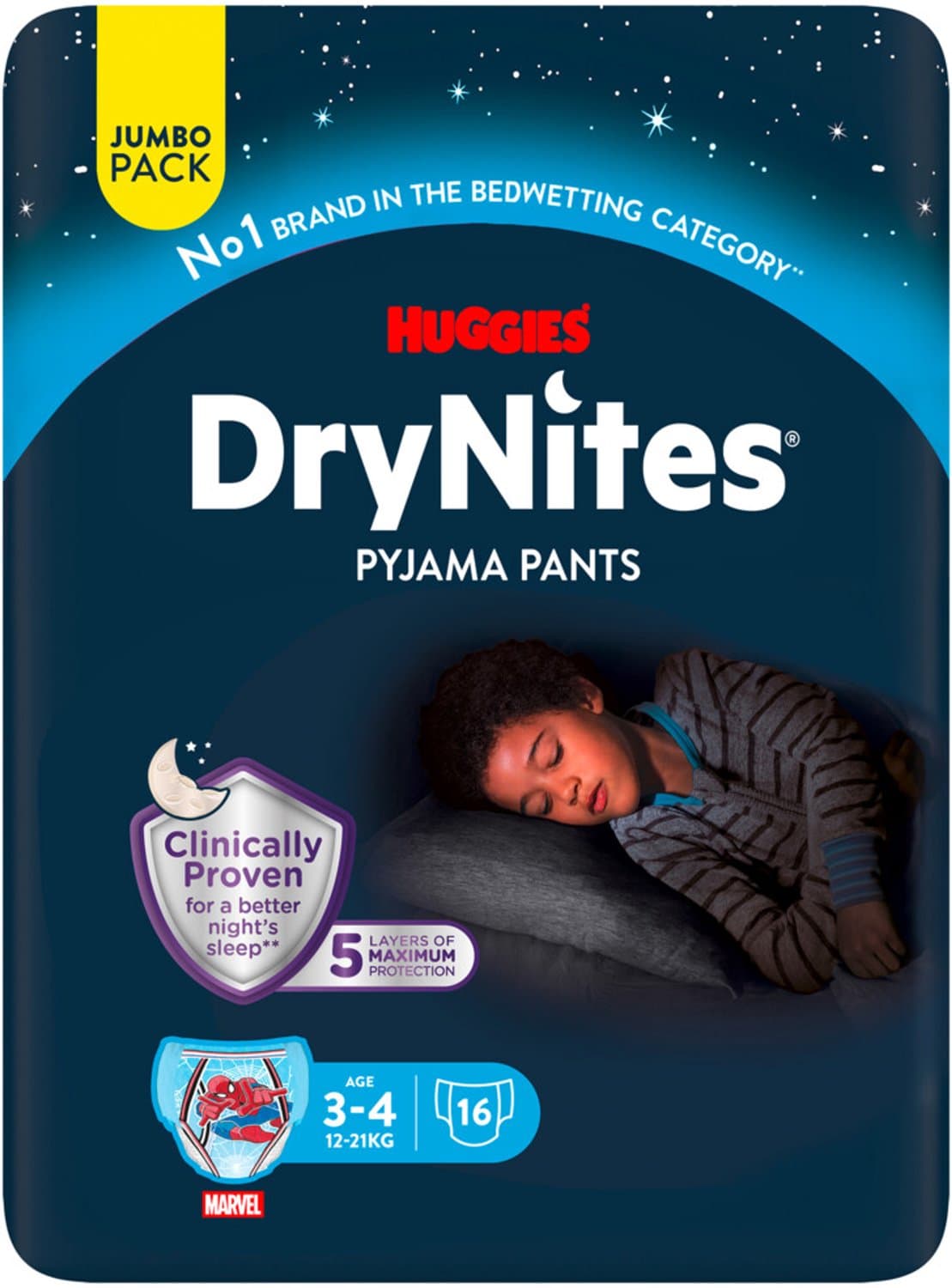 Drynites luierbroekjes - jongens - 3 tot 5 jaar - 16 stuks (1x16)