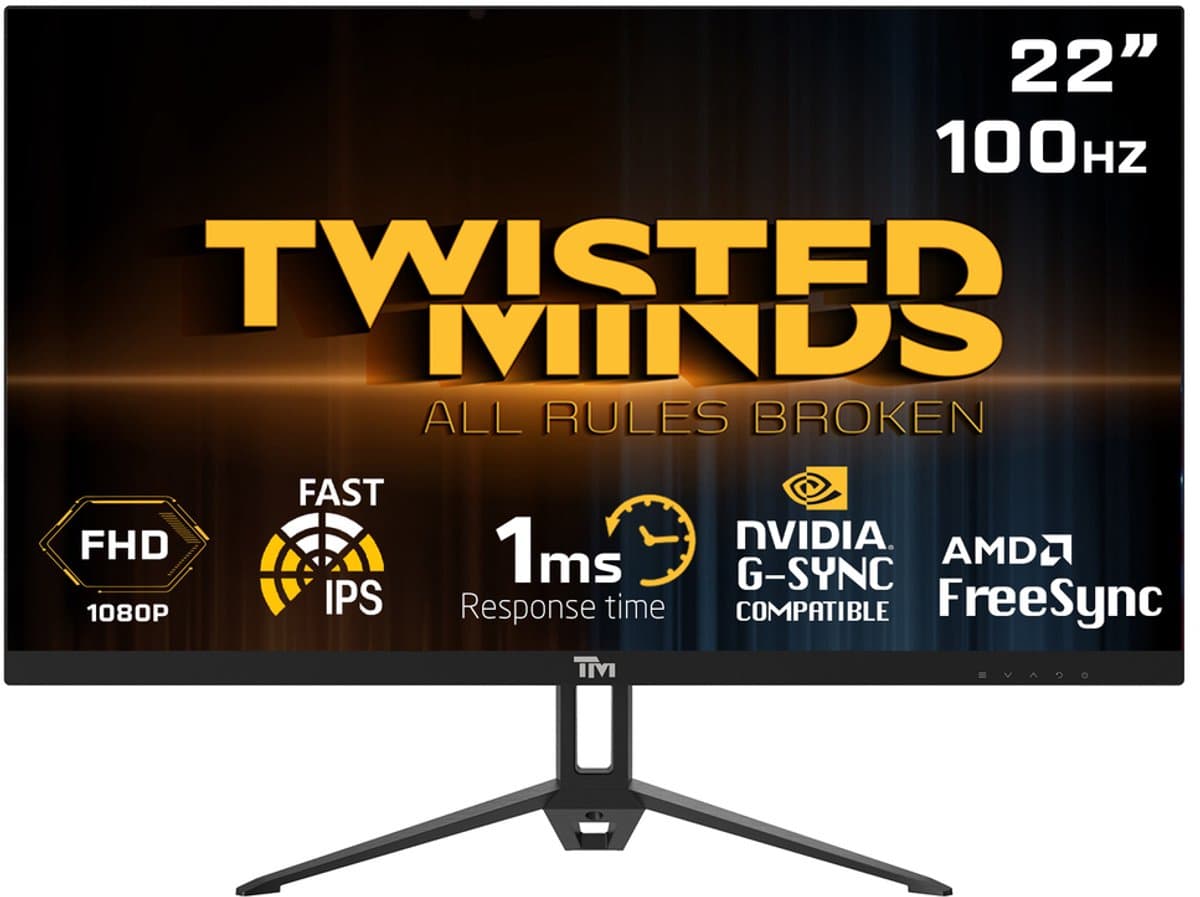 Twisted Minds Flat Gaming Monitor 22" Fhd - 100Hz