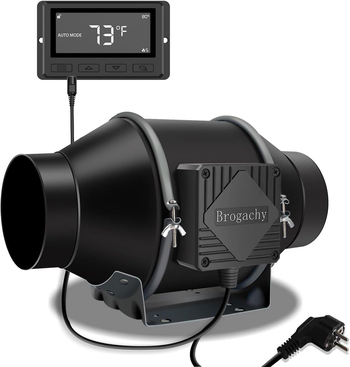 100 mm Inline Ventilator met Temperatuur & Vochtigheid Controller - Krachtige EC Motor
