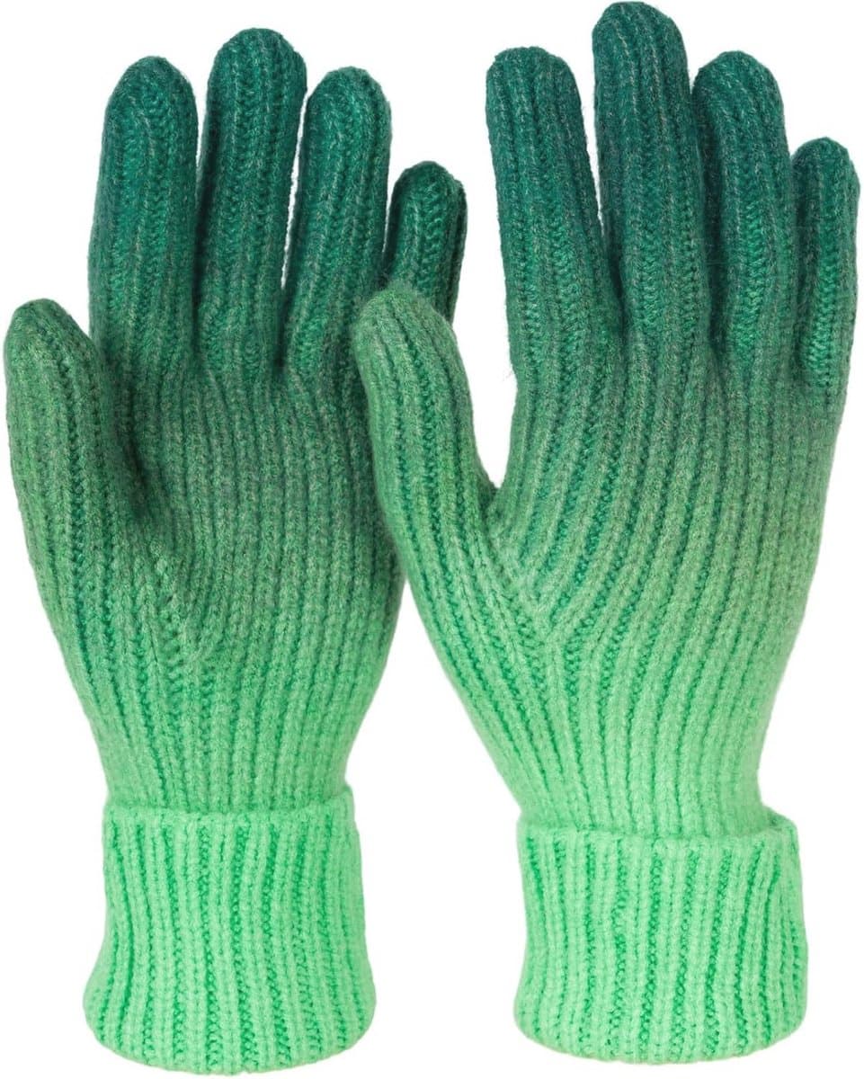 Stylish Gebreide Dameshandschoenen met Kleurverlooppatroon - Winter Ombré Vingerhandschoenen