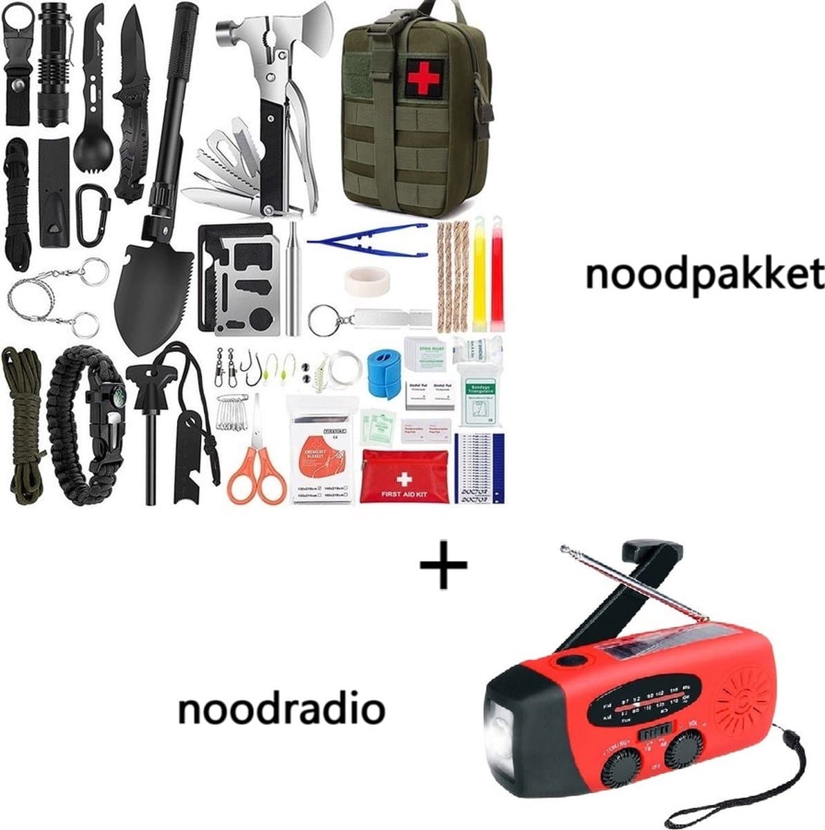 UDUTCH Overlevingspakket Noodpakket - survival kit oorlog - 142-delig - inclusief noodradio