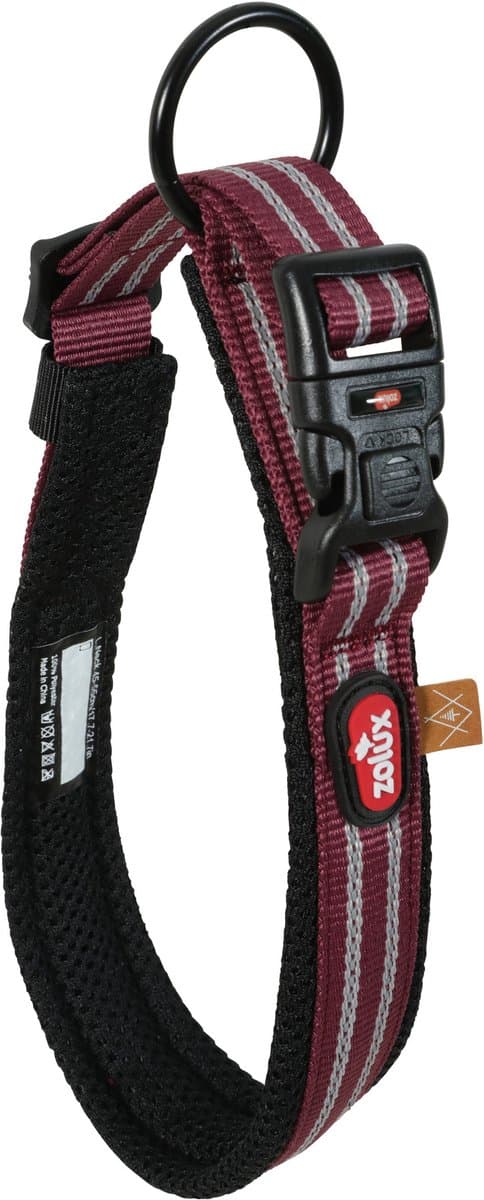 Halsband Hond Zolux Bivouak - Rood XL 55-65cm - Verstelbaar, Reflecterend