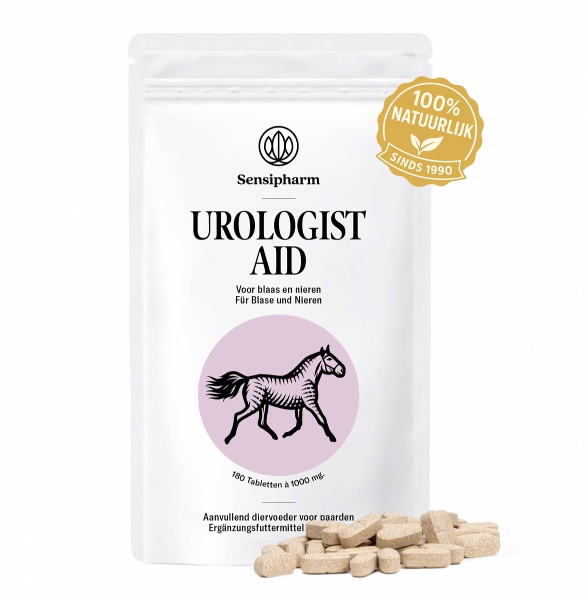 Sensipharm® Urologist Aid Paard - Blaasontsteking & Nierstenen Supplement Blaas & Nieren - 180 Tabl.