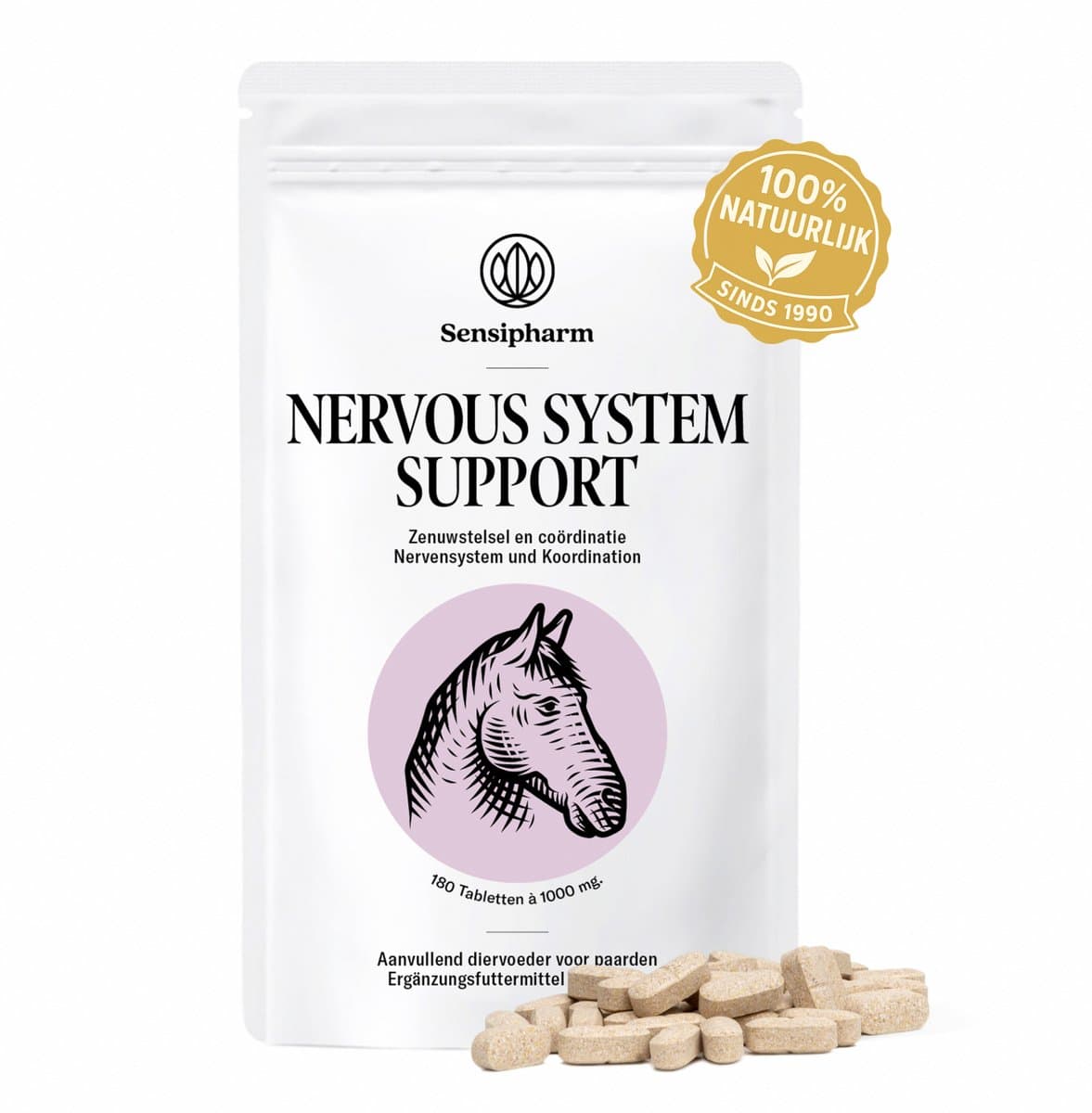 Sensipharm® Nervous System Support Paard - Epilepsie & Zenuwstelsel Supplement - 180 Tabl.