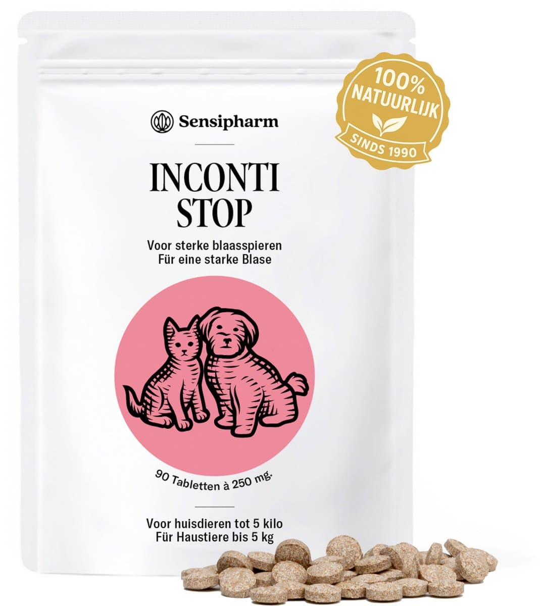 Sensipharm® Inconti Stop 250 mg - Incontinentie & Urineverlies Hond & Kat - 90 Tabletten