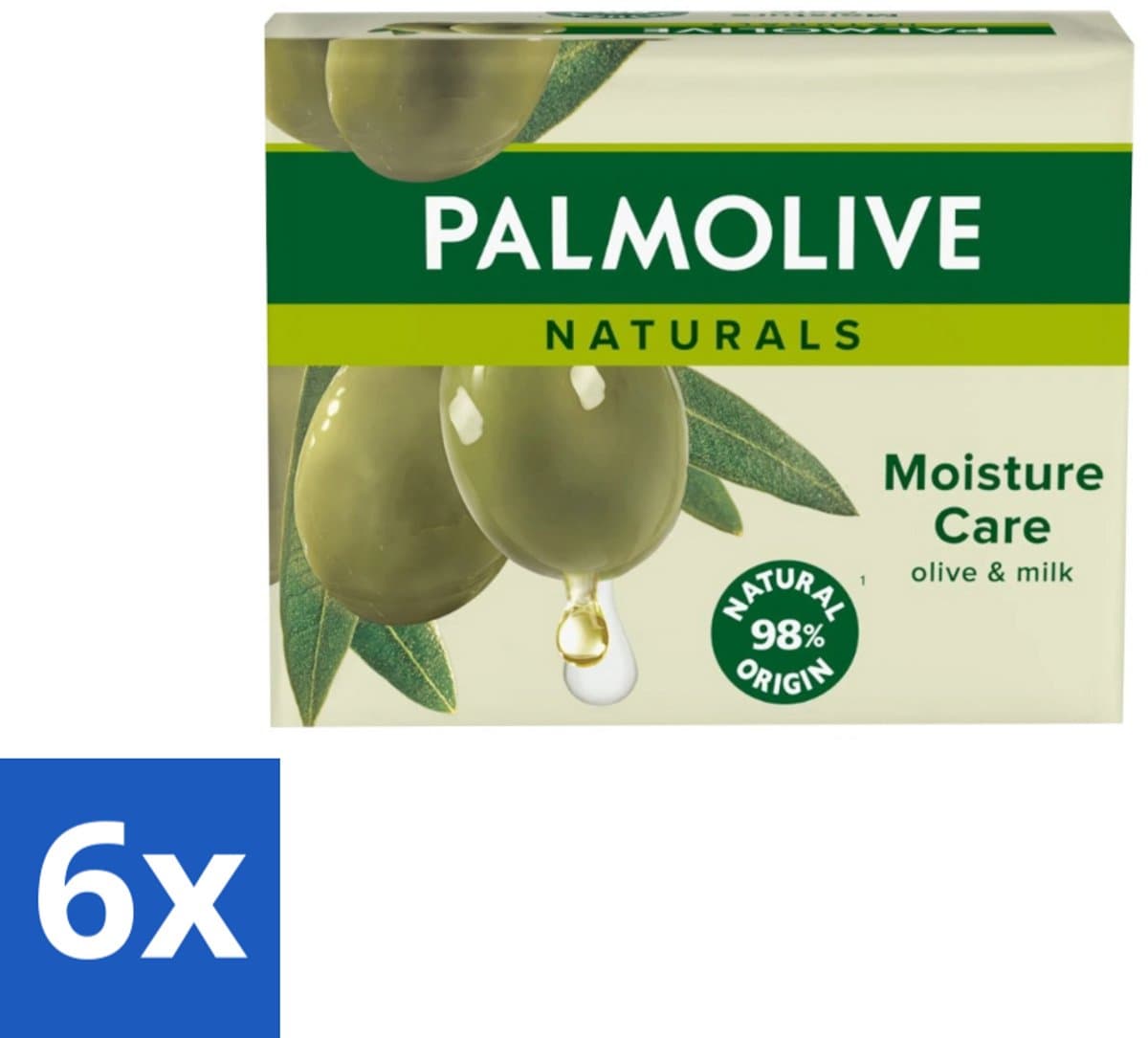 Palmolive - Naturals - Tabletzeep - Olijf & Melk - Natuurlijke ingrediënten - 4x90 g - Voordeelverpakking - 6 stuks