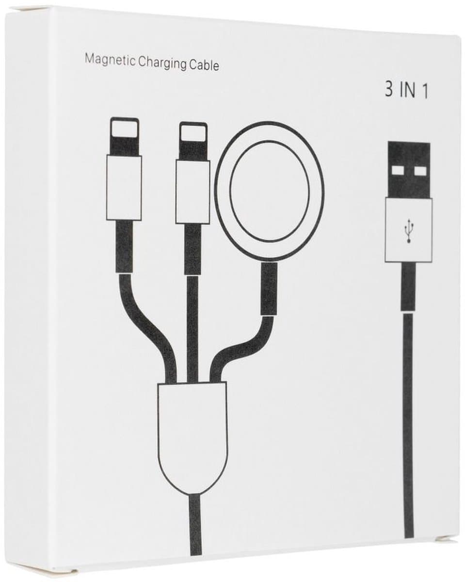 Watch Oplader 3in1 - Draadloos Opladekabel Magnetic 2 in 1 iWatch oplaadkabel Compatibel with Geschikt voor Watch Series 7/6/SE/5/4/3/2/1