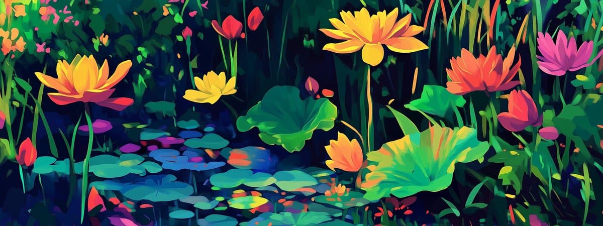 Tuinposter Lotus - Planten Tuinposters voor Buiten - Tuin decoratie - 610 gram PVC - Weerbestendig Tuindoek - GW5642KMD - Formaat 120 x 45cm