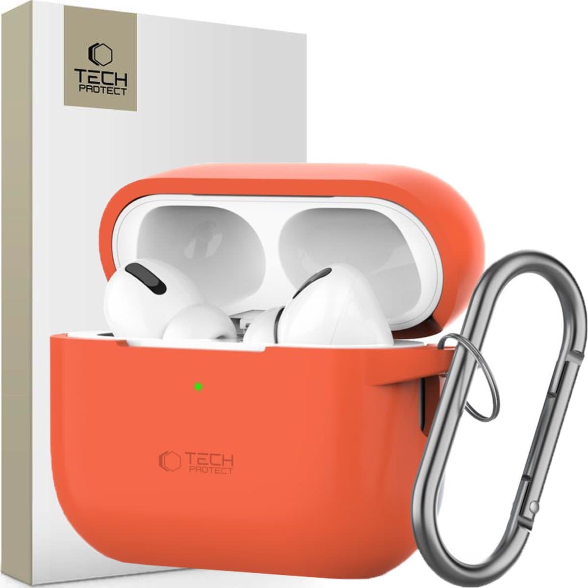 TECH-PROTECT SILICONEN HAAK APPLE AIRPODS PRO 1 / 2 NEON ORANJE