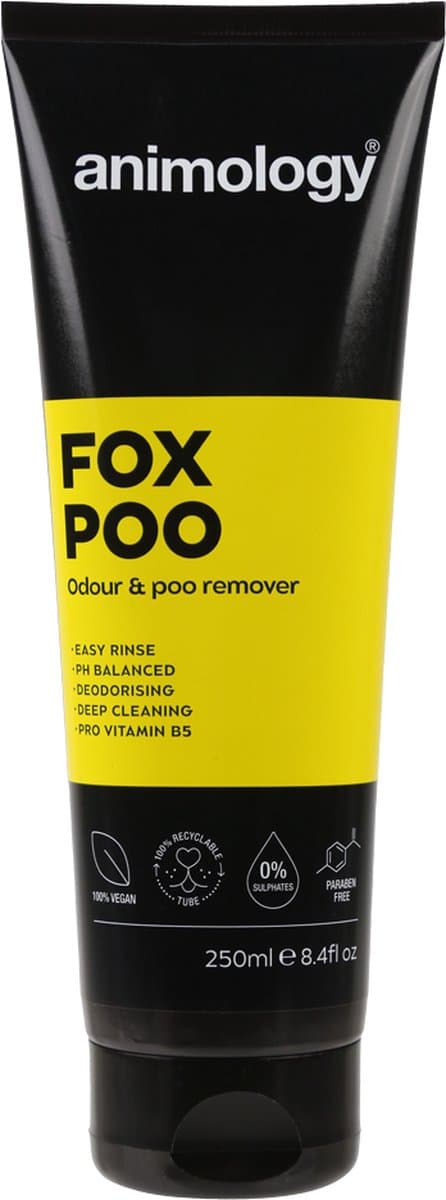 Animology Fox Poo Dog Shampoo - 250 ml - Intensief Reinigend - Verwijderd Nare Geurtjes - Ingebouwde Conditioner - Geschikt voor Alle Honden