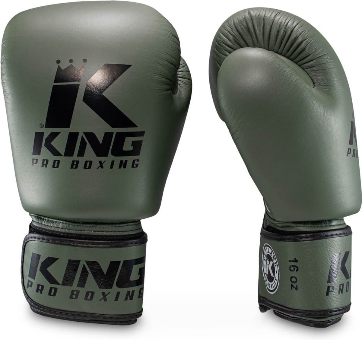King Pro Boxing Bokshandschoenen - BGVL 3 - Olijfgroen 14 oz