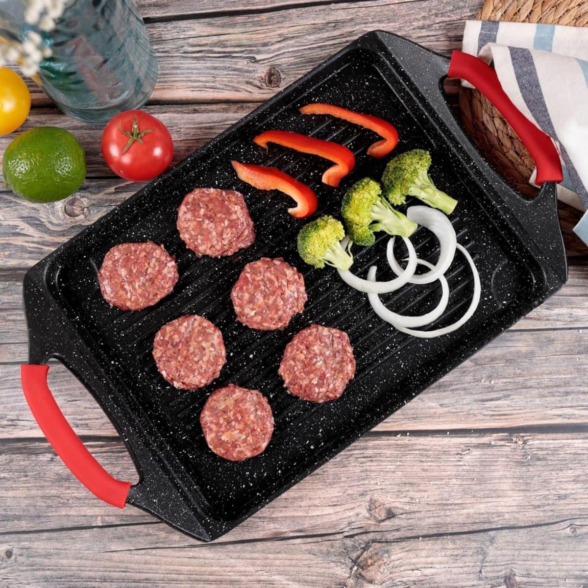CLVP® Grillplaat Inductie - Bakplaat - Gietijzer - Zwart