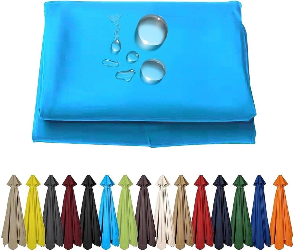 Parasolhoes Vervanging - Terrasparasol Luifel - Bescherming Buiten - Waterdicht UV-bestendig - 23 Meter - Blauw