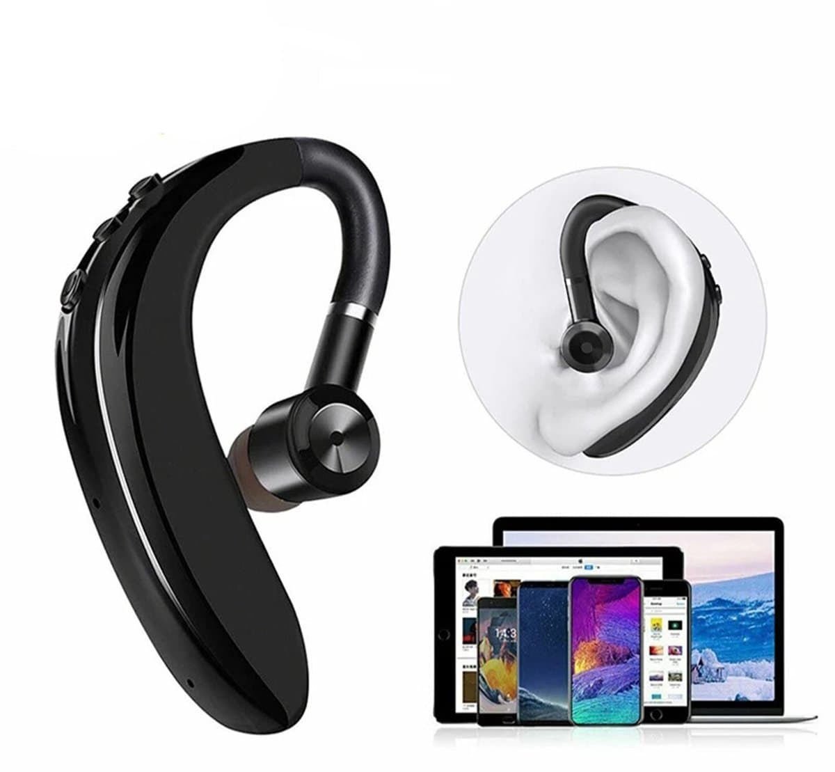 Zeynomax - Bluetooth5.2-headset - Draadloze hoofdtelefoon - Ergonomisch ontwerp - Universeel voor linker- en rechteroor - HD-microfoon - Ideaal voor..