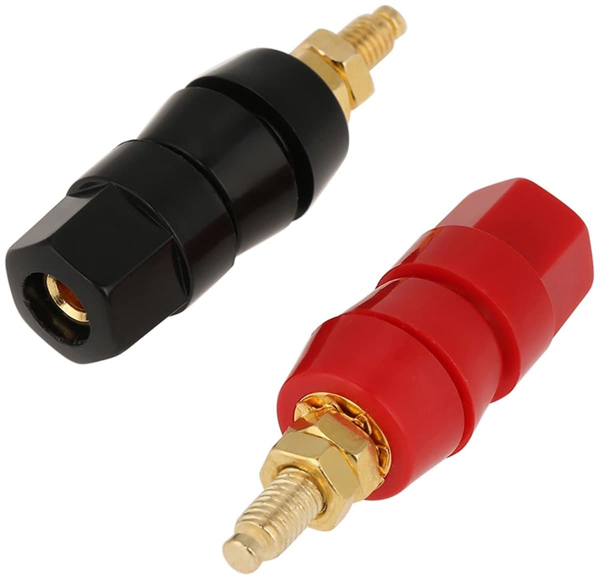 Dailygoods - Banana Plugs - 4mm Speaker Terminals - Kies voor een betrouwbare audioverbinding - Kleur: zwart en rood - Perfect voor audio systemen - I
