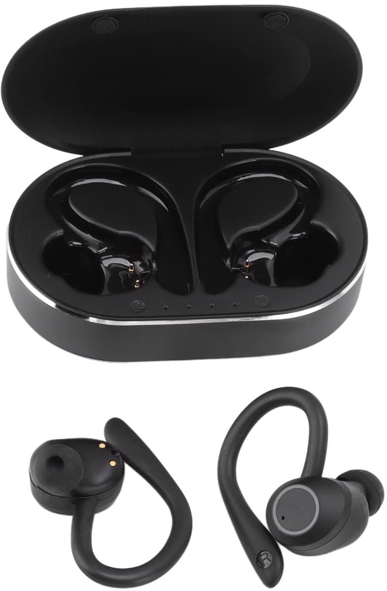 Allecto - Draadloze BT headset - Sportheadset met Microfoon - Hifi stereoruisonderdrukking - Zwart - Lange Batterijduur - Geschikt voor Autorijden ...
