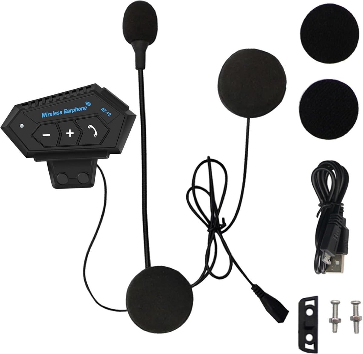 Motorhelm Headset - Sport Oortjes - Veilig Communiceren - Ruisonderdrukking - 8 Uur Werktijd - Zwart