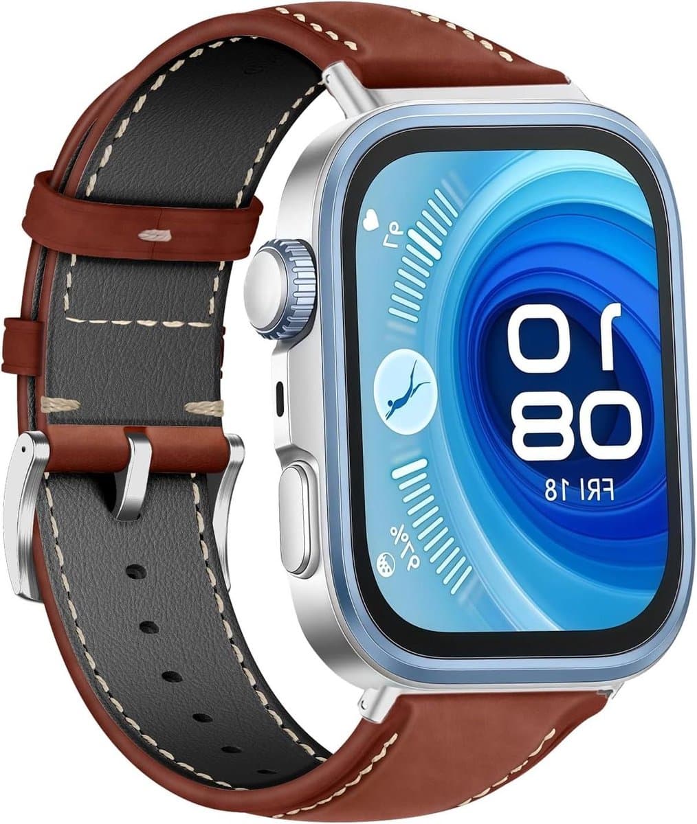 Leren Horlogeband - Reserveband Polshorloge - Smartwatch Personaliseren - Gewaxt GeOlied Leer - 10 x 5 x 09 cm - Roodbruin