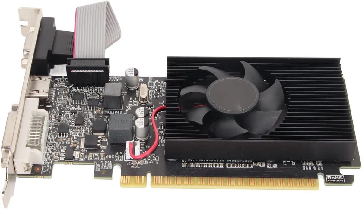 Allecto - Grafische kaart - Stil - Zwart - Kantoor en gaming - 1GB DDR3 - DVI VGA HDMI - PCI Express 2.0x16
