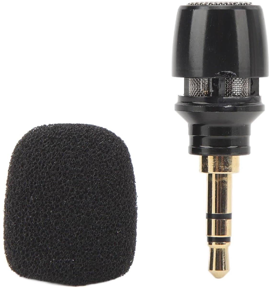 Allecto - Mini-condensatormicrofoon - Omnidirectioneel - Ruisonderdrukkend - Draagbaar formaat - 3,5 mm aansluiting - Geschikt voor computer en camera
