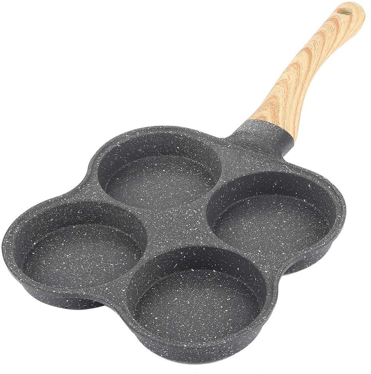Dailygoods- Koekenpan 4 in 1 - Antiaanbak Aluminium - 36,5 x 19,5 x 2,5 cm - Pannenkoekenpan - Eierpan - Hamburgerpan - Maifan stenen coating - Bakpan