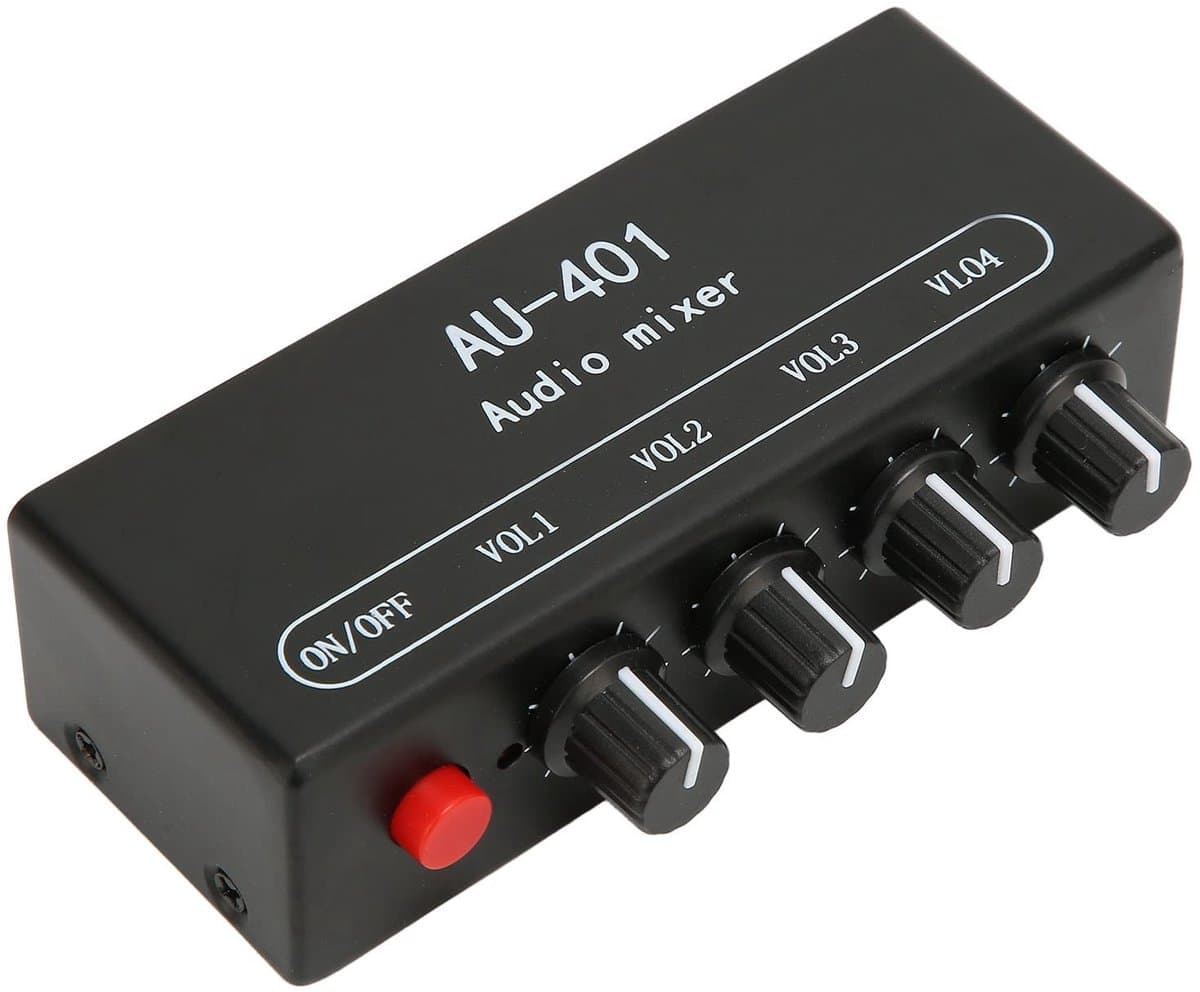 Dailygoods - Stereo Audiomixer - 4 Kanalen - Ideaal voor thuisgebruik - Compact formaat - Geschikt voor hoofdtelefoon en luidsprekers - Perfect voor b...
