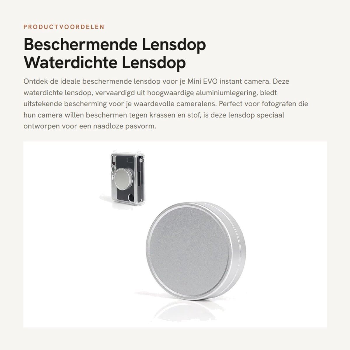 Dailygoods- Lensdop Waterdicht - Lensdop 67 mm - Aluminiumlegering - Draagbaar - Perfecte Pasvorm - Voor EVO Camera - Cameradop