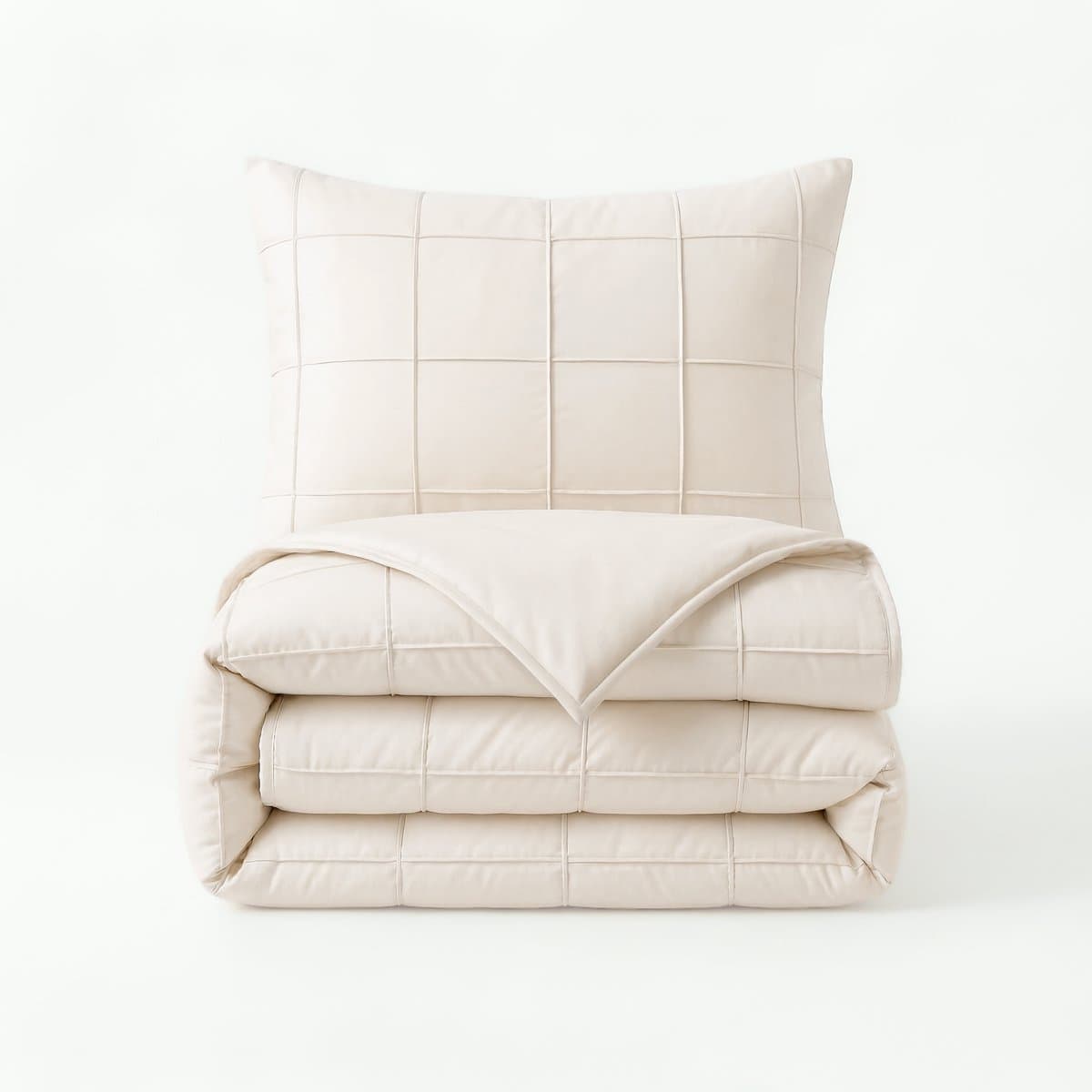 Check Pintuck Beige 200 x 220