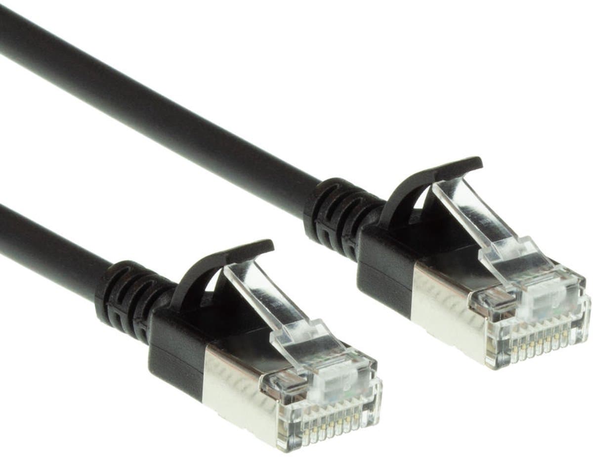 FTP CAT6A Slimline 10 Gigabit Netwerkkabel - CU - 2 meter - Zwart