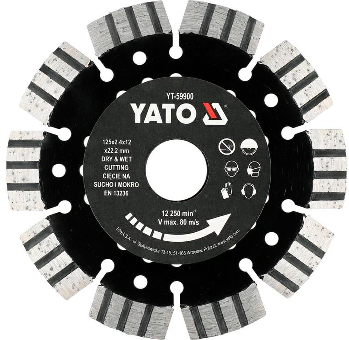 Yato YT-59900 Serie - Diamantschijf voor Gewapend Beton - 125mm - Turbo Segment