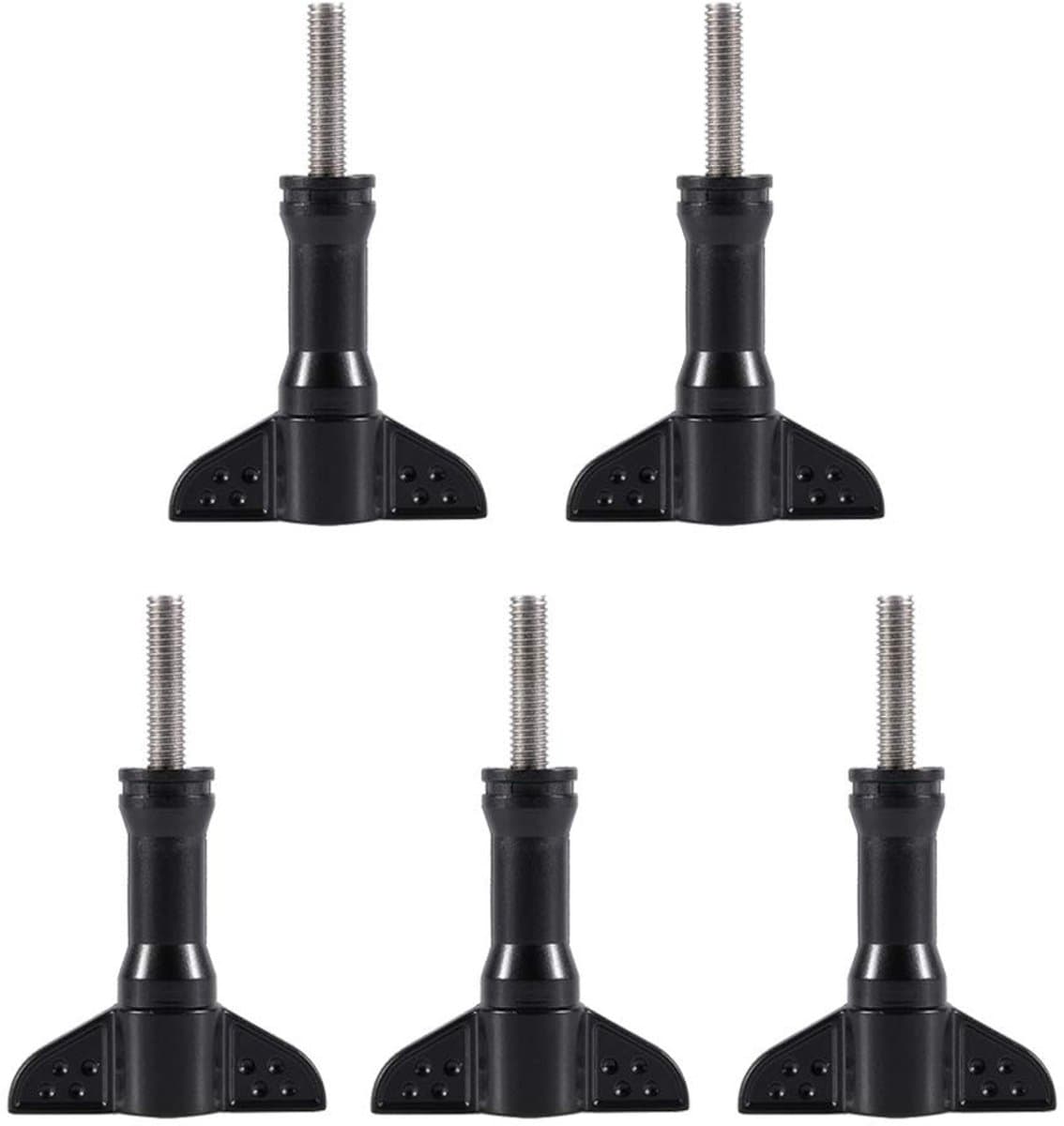 Shopcentral - Knurled screws - 5-delige set - Gemakkelijk te bevestigen - Zwart - Bevestigingsschroeven - Geschikt voor camera's - 6cm lang