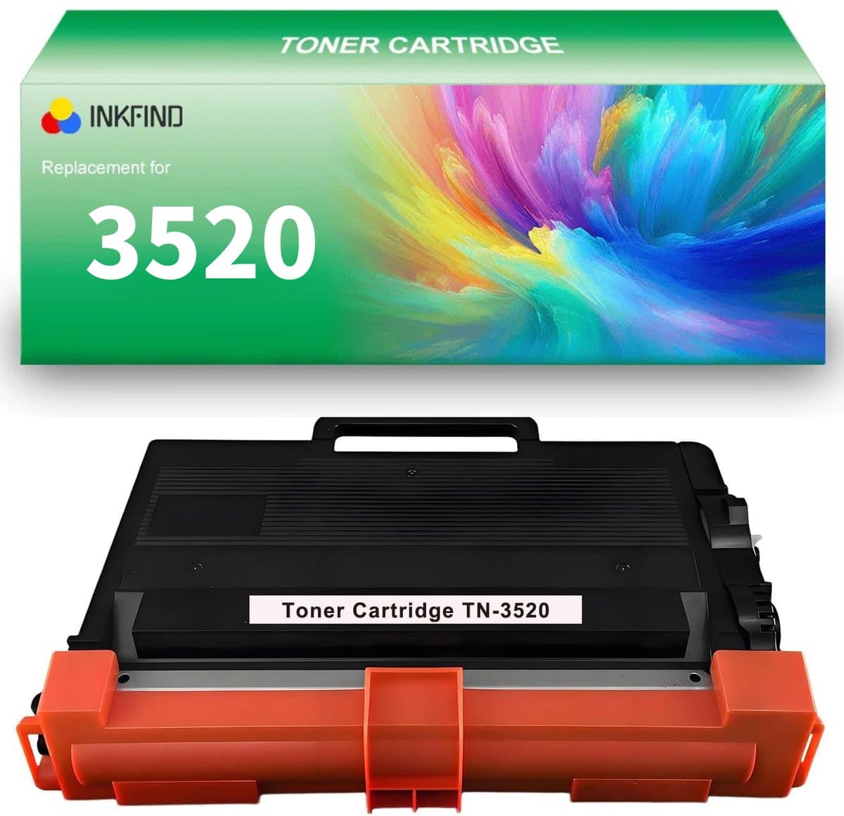 INKFIND TN-3520 tonercartridge compatibel met Brother 3520 TN3520 TN-3520 - 1-pack Zwart