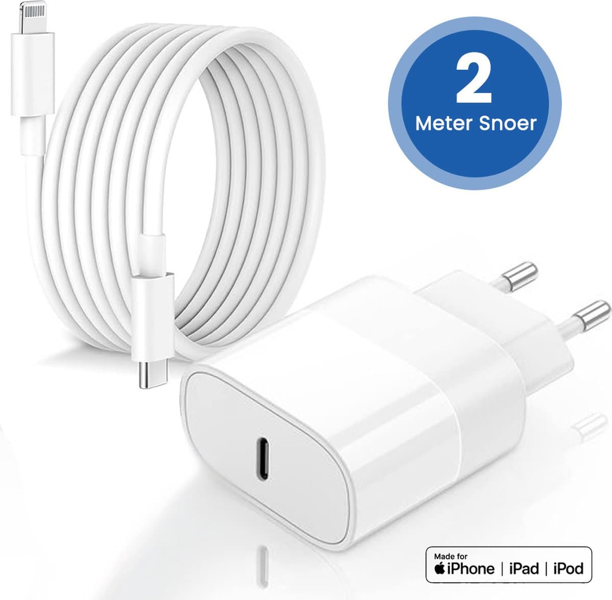 Golden Sound 35W Originele Super Snellader - Snellader - Oplader - 2 Meter Oplaadstekker - Geschikt voor Lightning 14/13/12/11/Xr/Xs/Xs Max/8/8 Plus/ Pro
