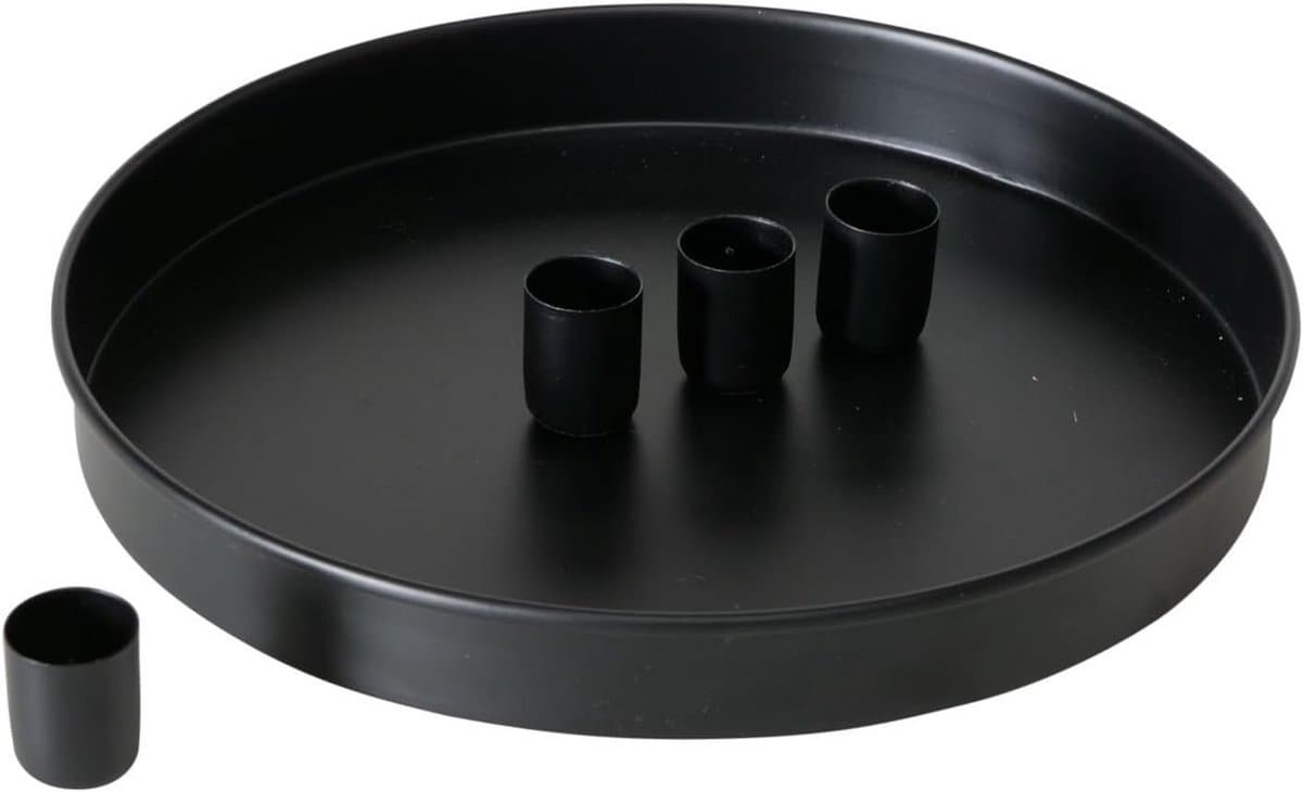 Elegante zwarte kandelaar 25 cm voor subtiele verlichting