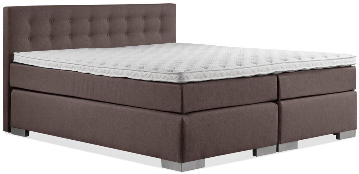 Boxspring Zen - 160x200 - Incl. Geknoopt hoofdbord - Bruin