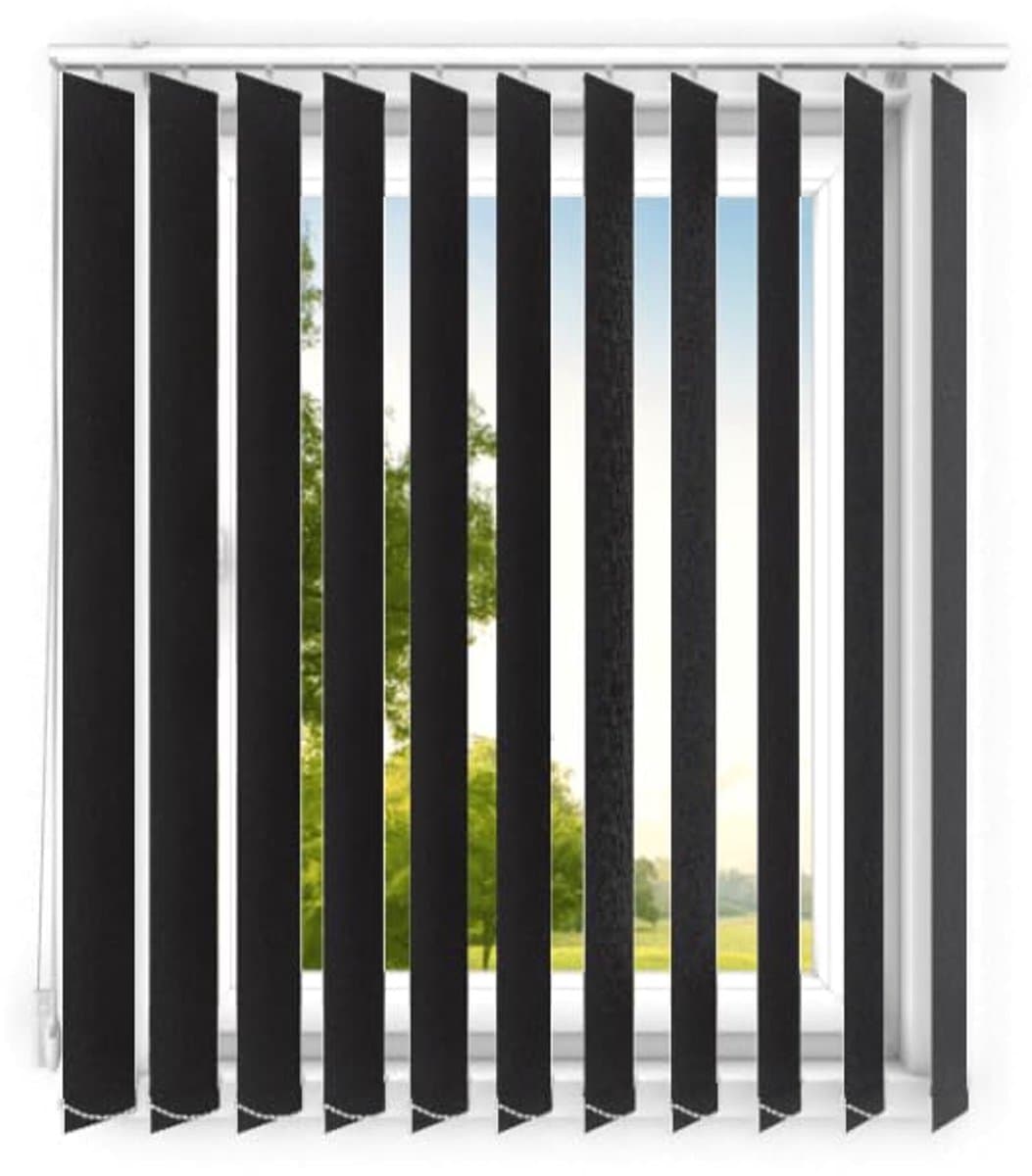 time4blinds - verticale lamellen - lamellen voor kantoorwerkplekken en voor thuis - Slaapkamer Jaloezieën - Keuken Jaloezieën - 110x170 cm - Klassiek zwart