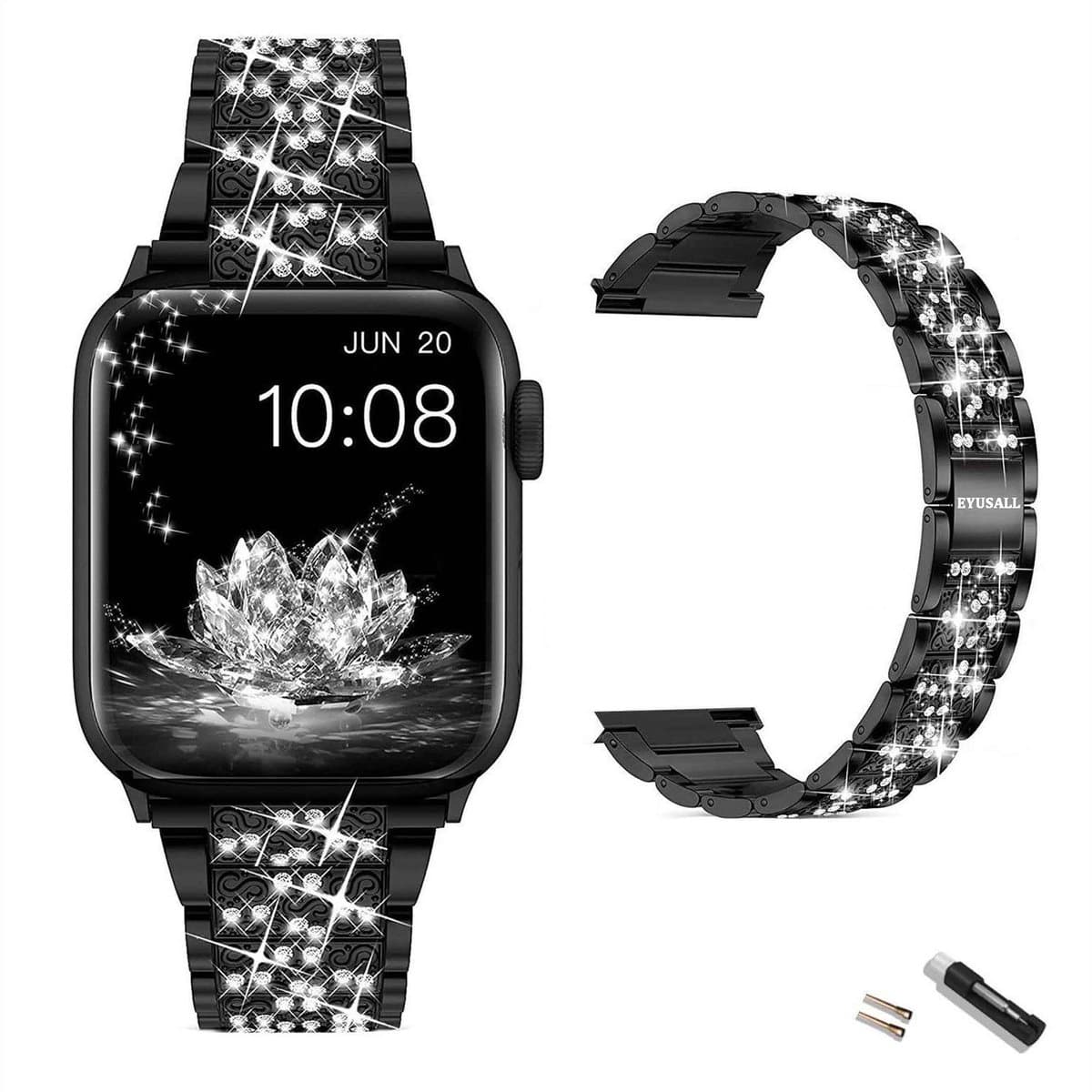 EYUSALL Sparkling Diamanten horlogeband voor Apple Watch - 38/40/41 mm - Compatibel met Serie 7-1 + SE