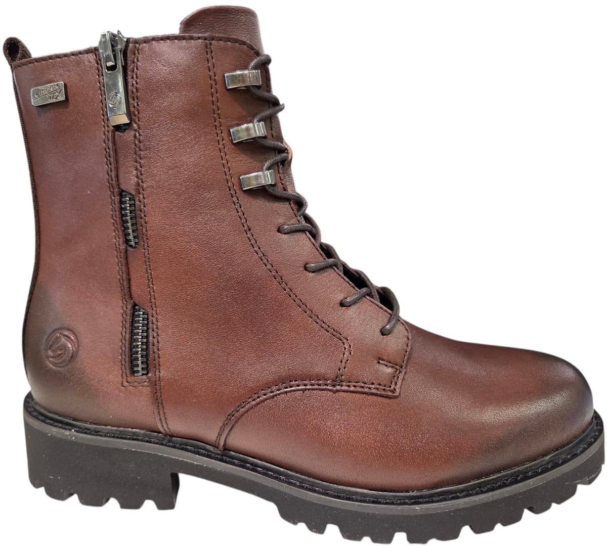 Remonte Bruine Leren Veterboots Dames - Bruin - 42