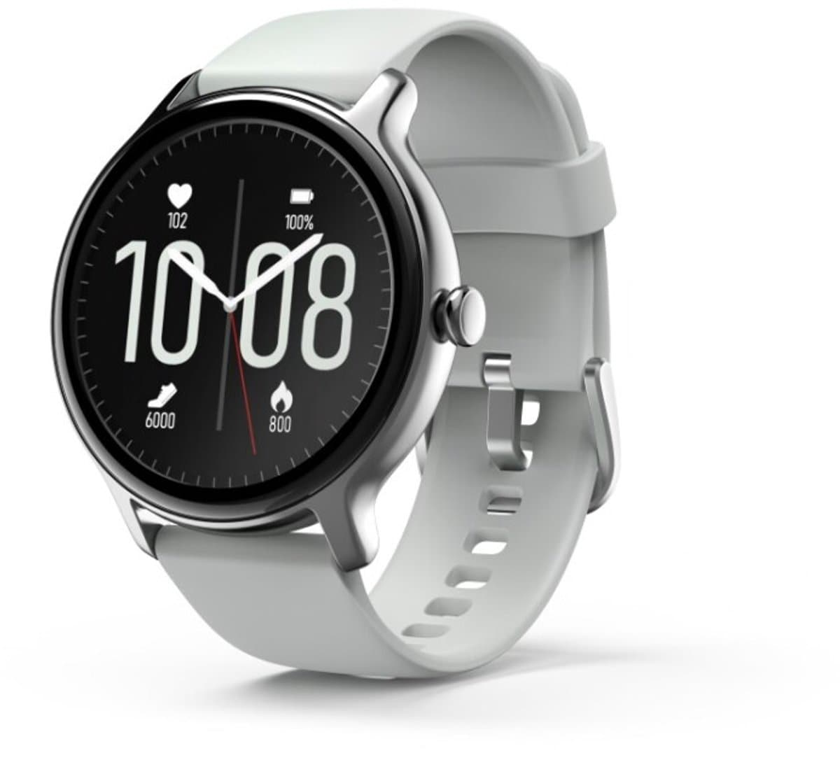 Hama Fit Smartwatch - Fitnesstracker met o.a. hartslagmeter en stappenteller - Sporthorloge - LED-display - IP68-waterbestendig - Grijs/Zilver
