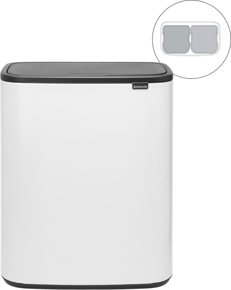 Brabantia Bo Touch Bin 2 x 30 Liter White