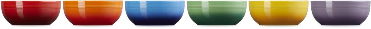 Le Creuset Vancouver Ontbijtkommen Coupe 16 cm Regenboog Kleuren Set Van 6