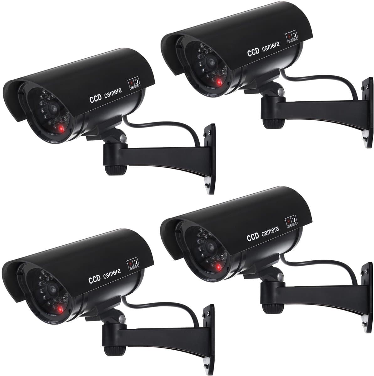 Dummy camera met knipperende LED - 4 stuks - IR1100 B IR voor buiten, zwart