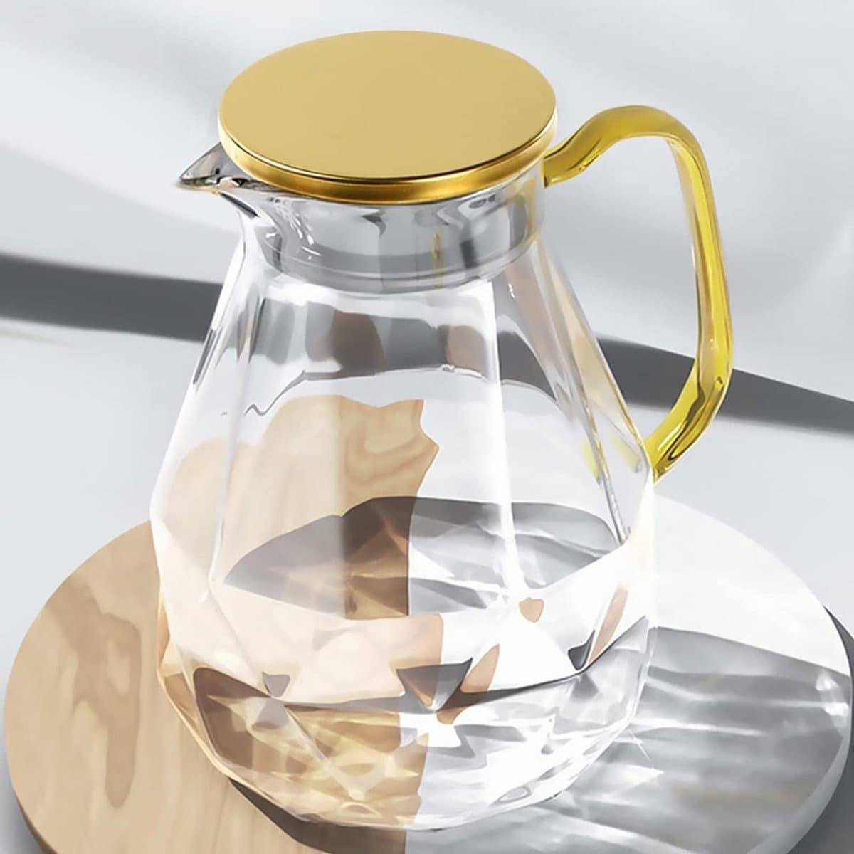 Elegante Diamant Design Kruik - Veilig voor Oven en Koelkast - 1 stuk - Borosilicaatglas