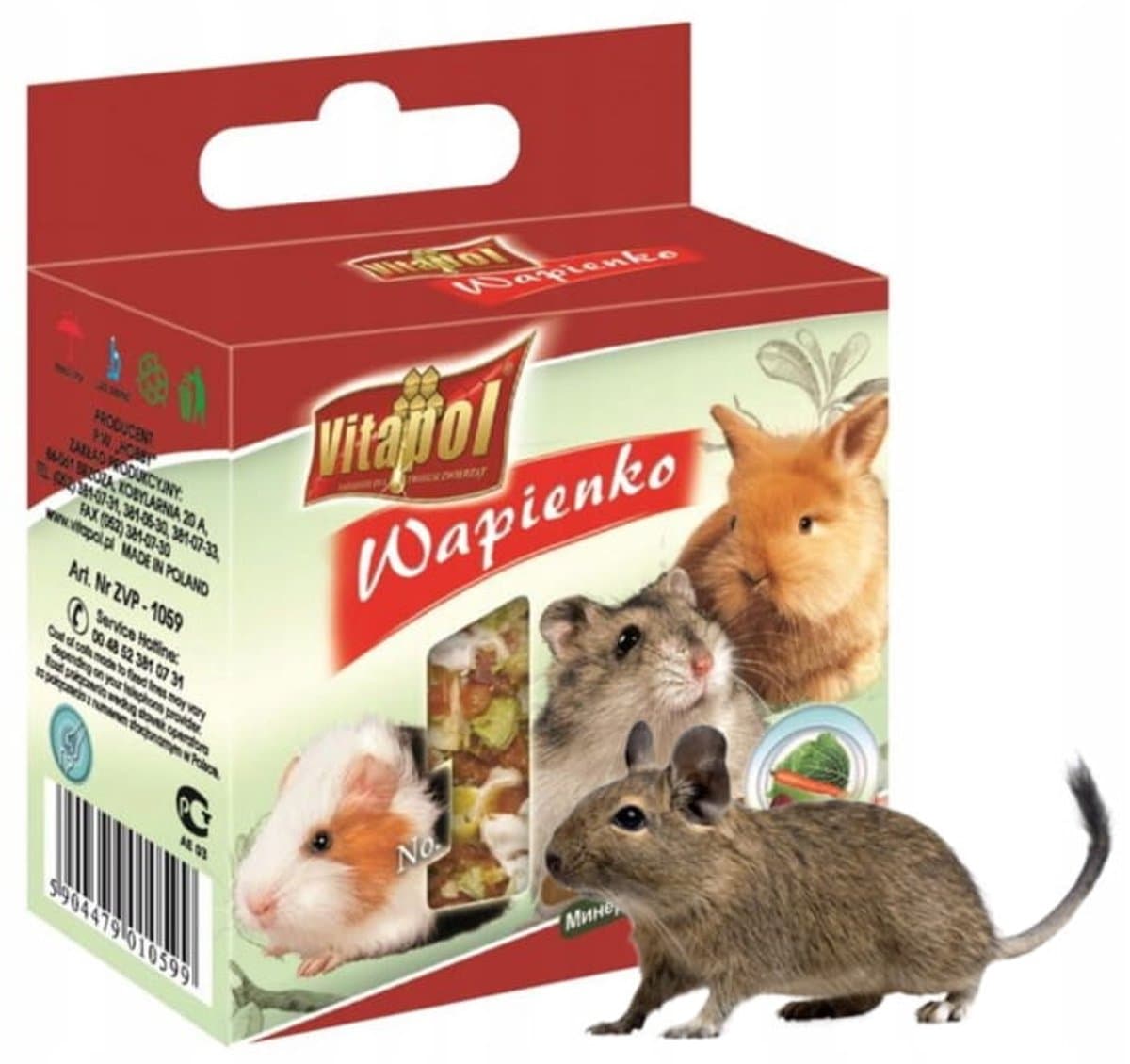 Hobby Vitapol - Knaagdier Kalkblok - Vegetarische Smaak - 40g - Tandverzorging