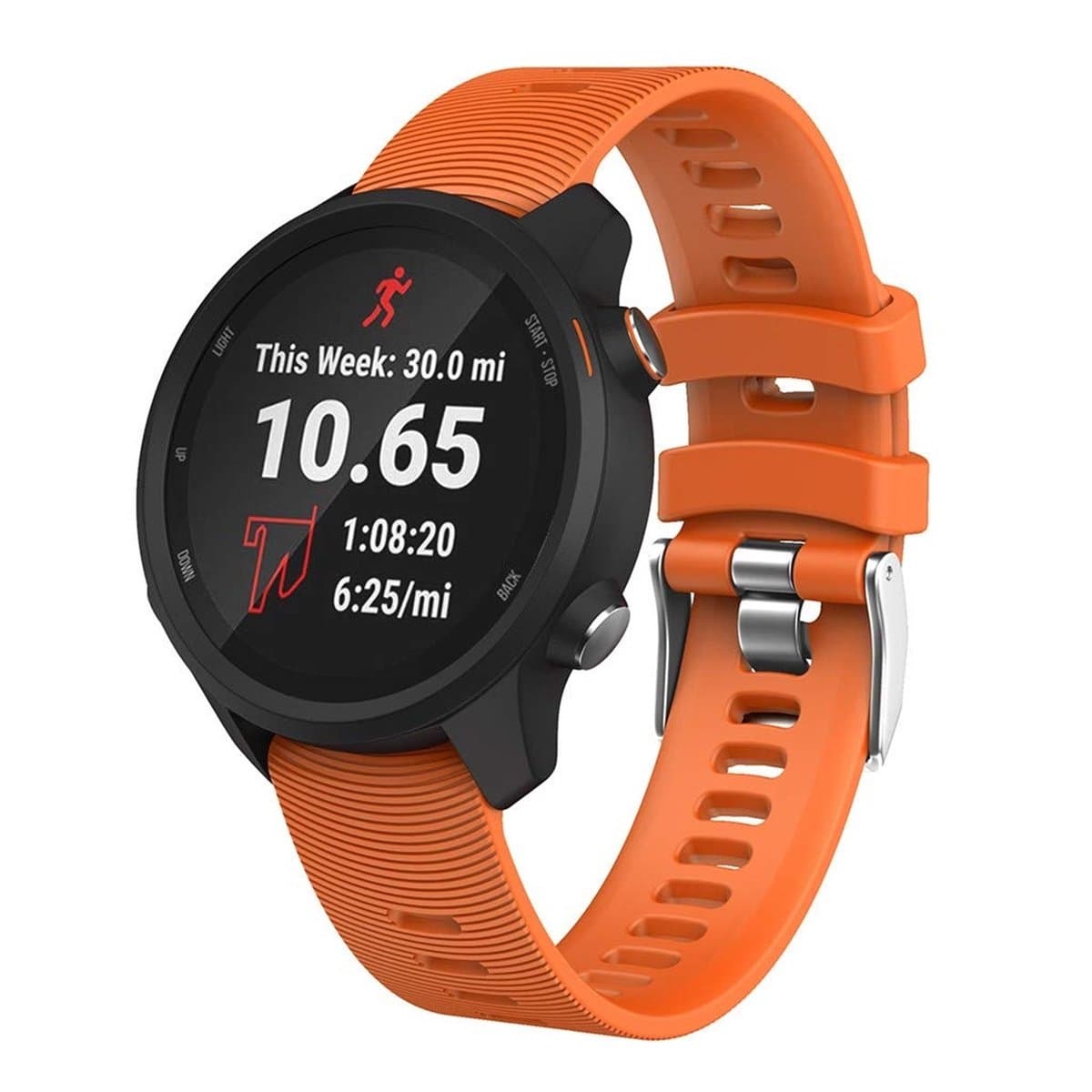Smart Watch siliconen polsband horlogeband voor Garmin Forerunner 245 (oranje)