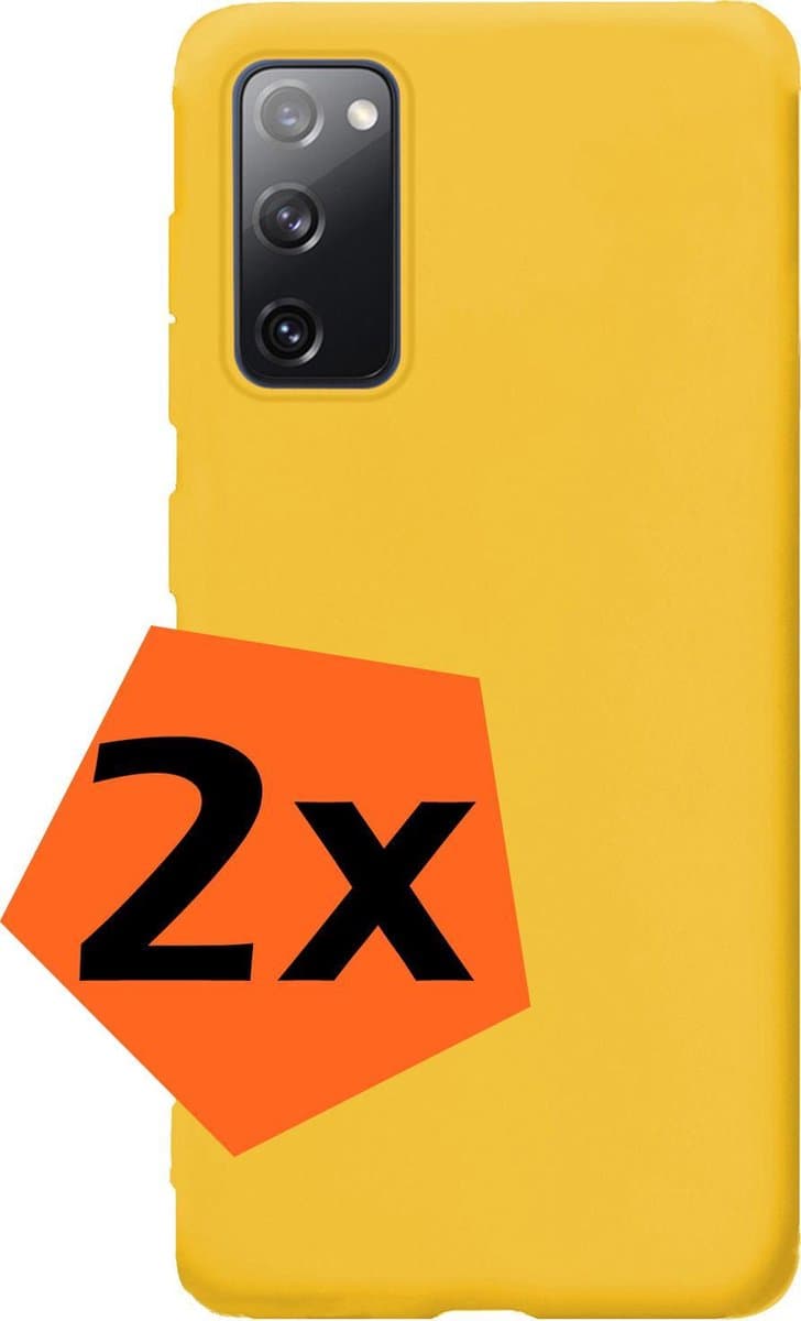 Hoes - 2 Stuks - Geschikt voor Samsung Galaxy S20 FE - Sterk & Shockproof - Case Siliconen - Back Cover - Telefoon Hoes - Geel