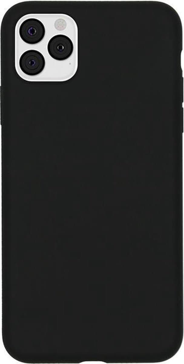 Iphone 11 Pro Max zwart sililcone hoesje met Gratis Tempered Glass Screen Protector