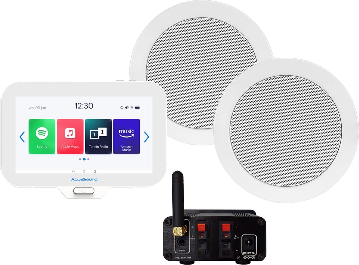 AquaSound EMN30-TW N-Joy Badkamerradio set 30 watt met Twist speakers